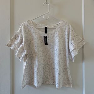 Ruffle Sleeve Crop Top Large